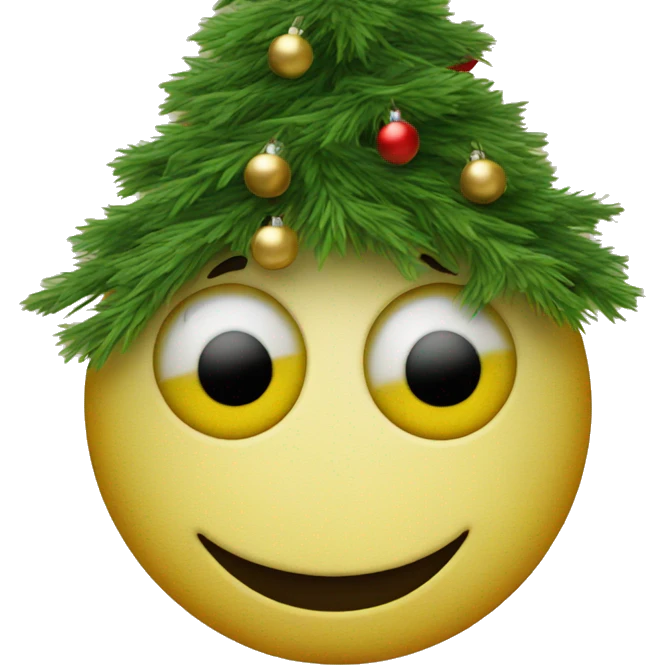Smiley face with Christmas tree eyes  emoji