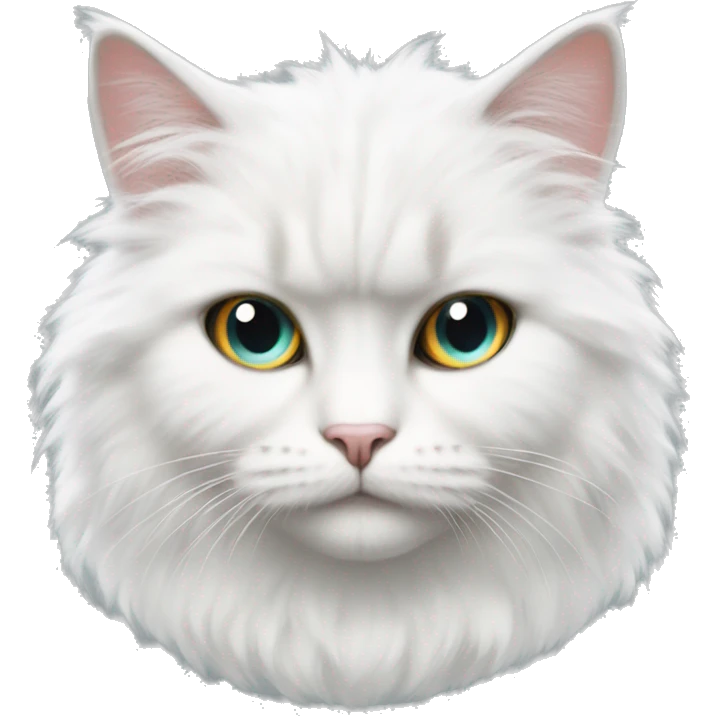White fluffy cat in hunger games outfit emoji