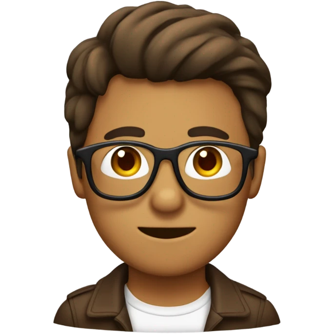 Chico con gafas y pelo marrón despeinado  emoji