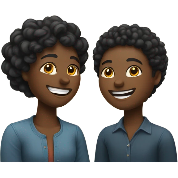 A black man and woman holding hands in love emoji