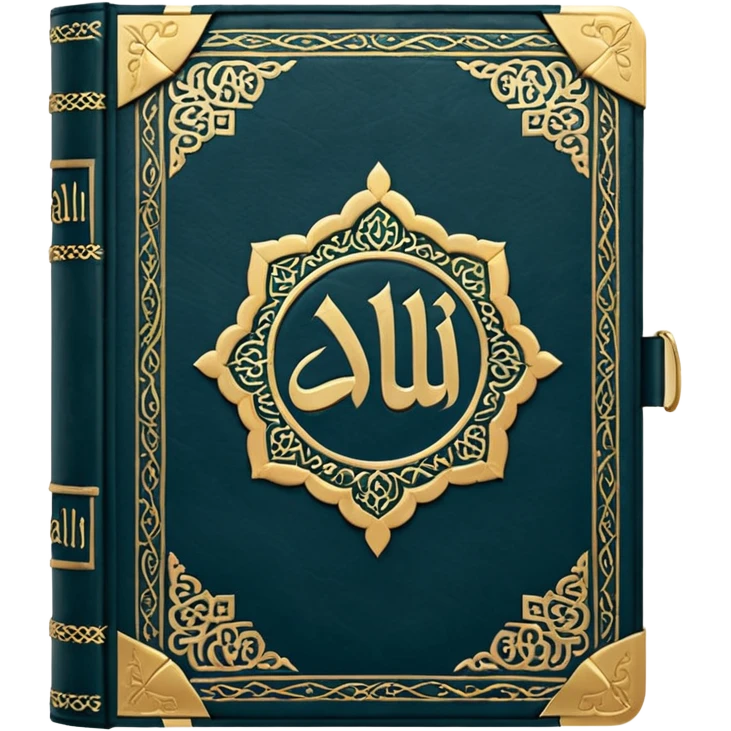 Quran closed book and Allah written in it emoji