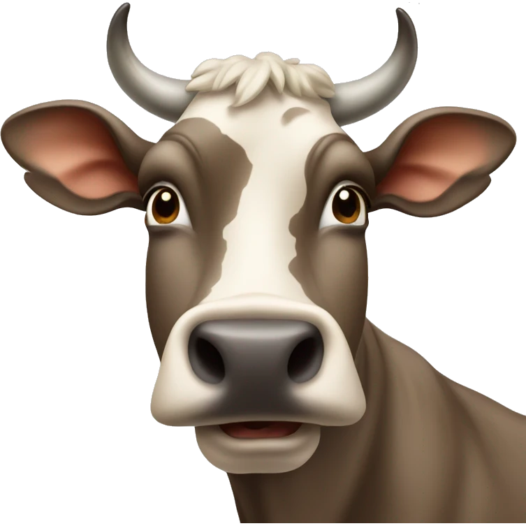 Brown Swiss cow with horns  emoji