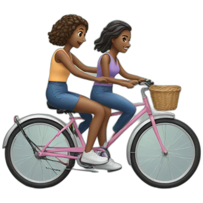 Two girls on a bike emoji