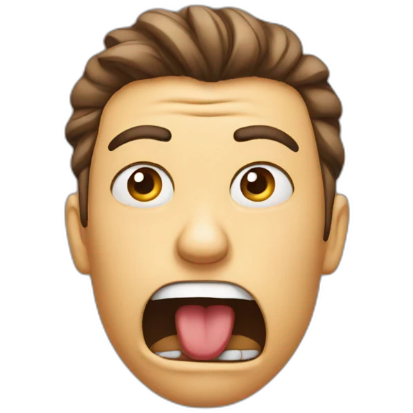 Hand on mouth expressing shock angry emoji
