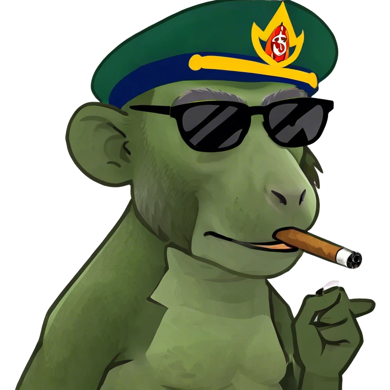 Baboon smoking  emoji