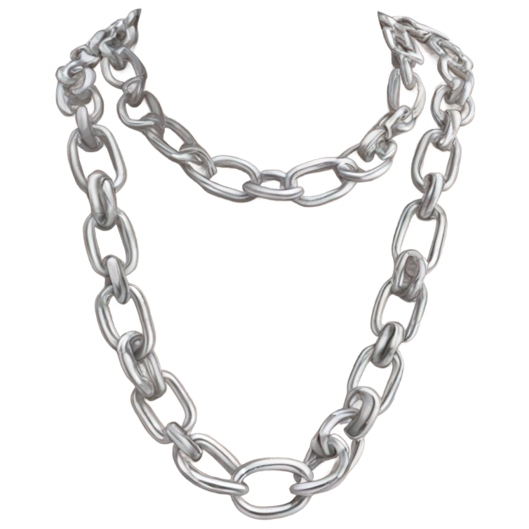 Realistic silver chain necklace  emoji