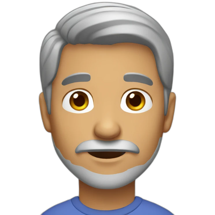 latin guy with gray hair and short beard emoji