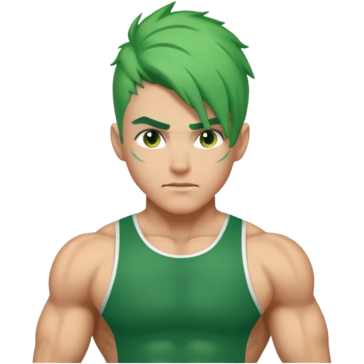green haired, athlette emoji