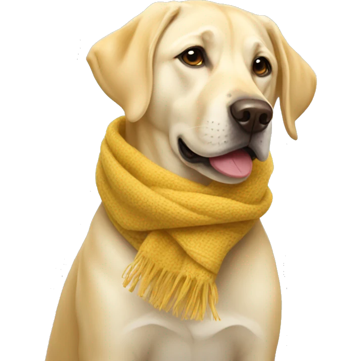 yellow lab in scarf emoji