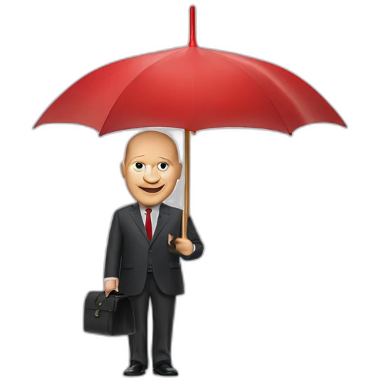 Olaf scholz with a red umbrella emoji