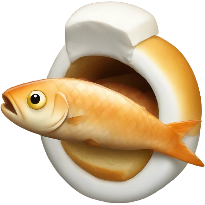 Fish eating bread emoji