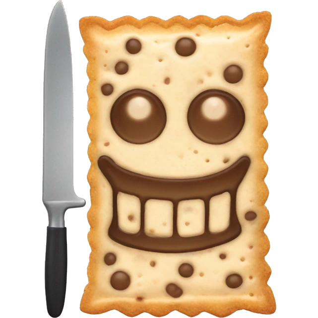 evil smile frosted poptart with a knife emoji