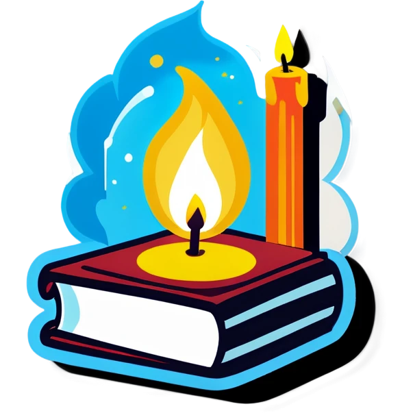 Book with candle emoji