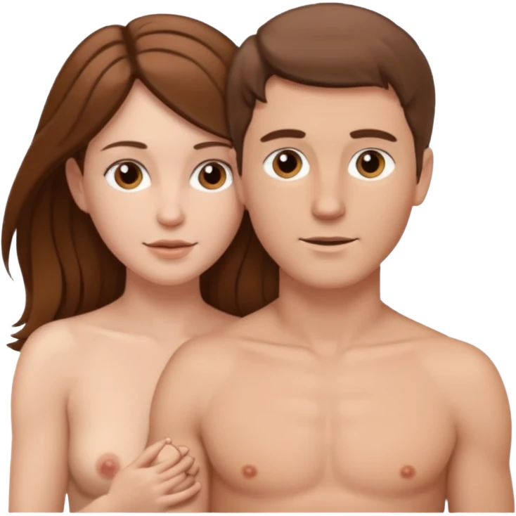 White male white female naked brown hair emoji