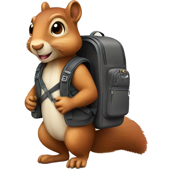 Squirrel wearing a backpack  emoji