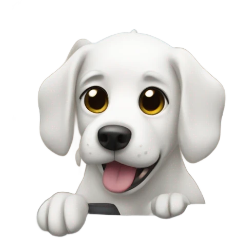 White dog in a car emoji