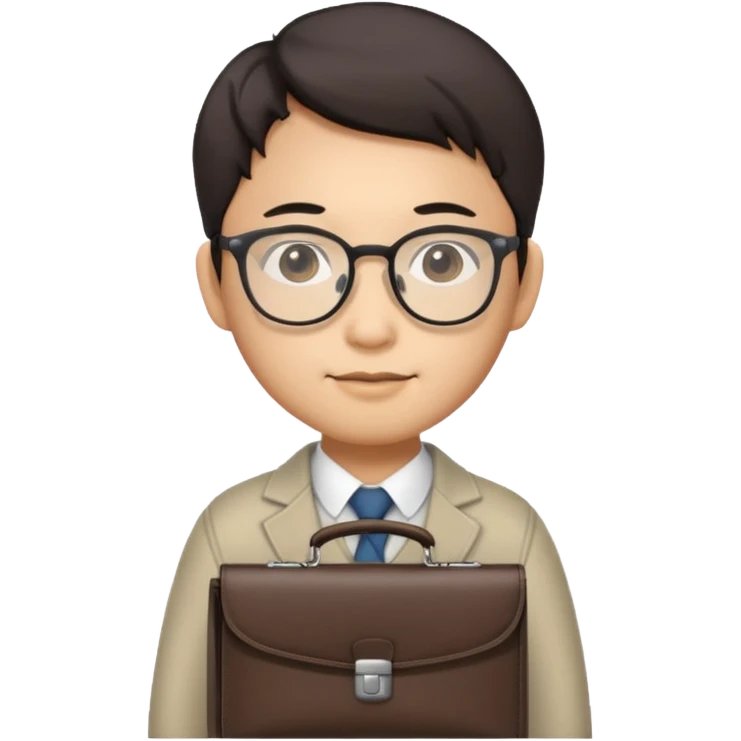 business person emoji, Asian person with glasses and a briefcase emoji