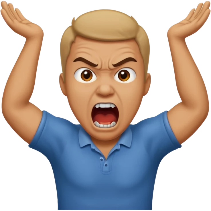 angry man holding neck and screaming emoji