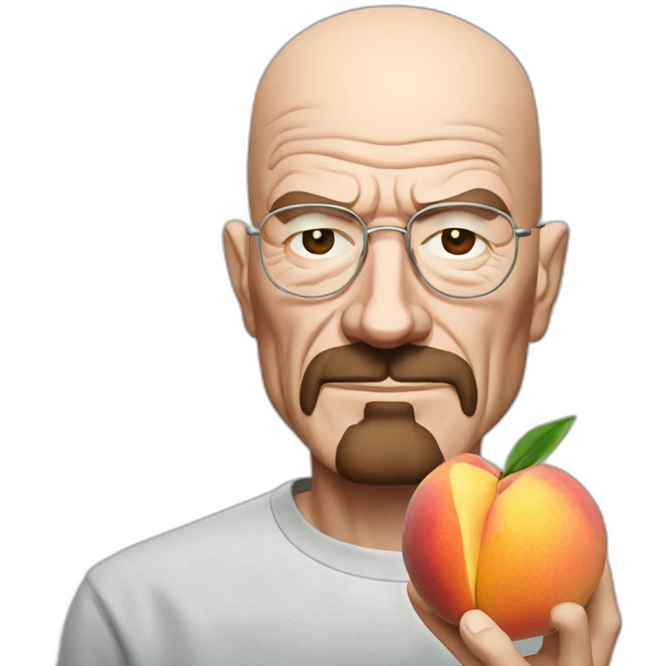 Walter white eating a peach emoji