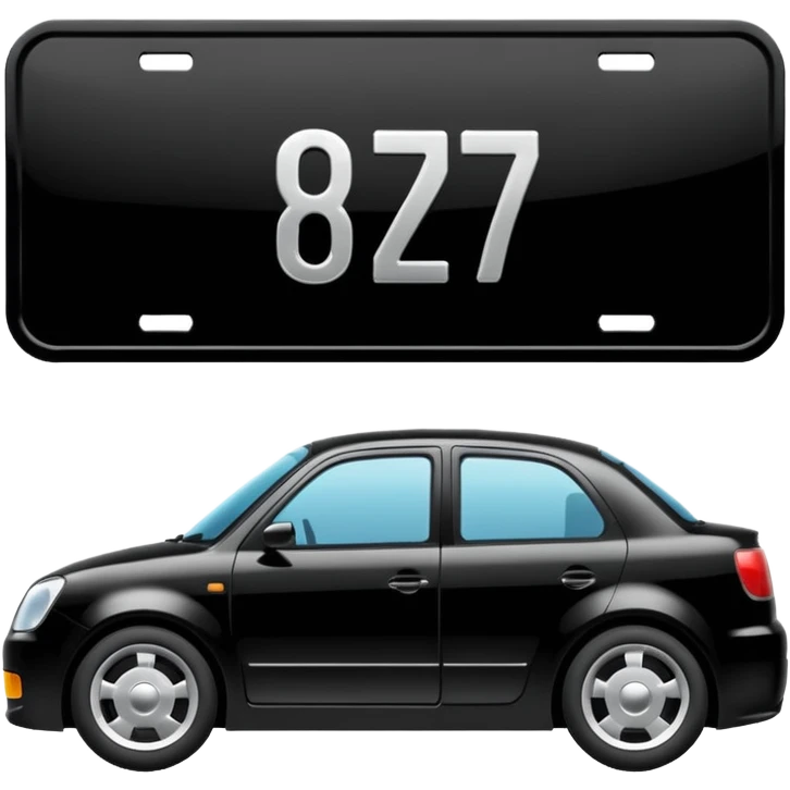 Make a car number plate say this BGZ9007 and make the car there to emoji