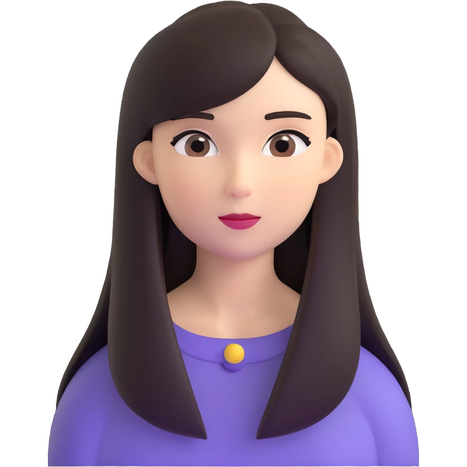 chica morena de pelo largo y liso emoji