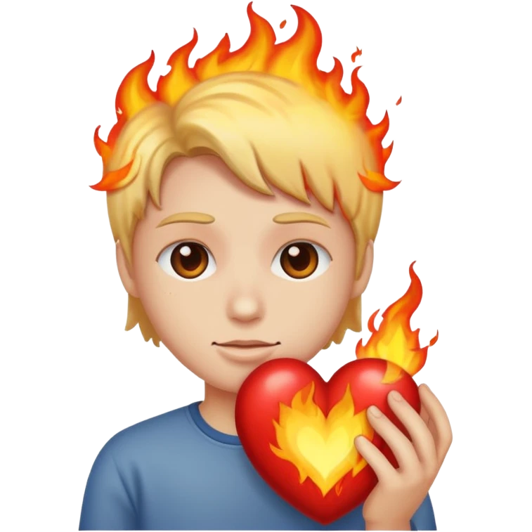 Cœur en feu avec u emoji