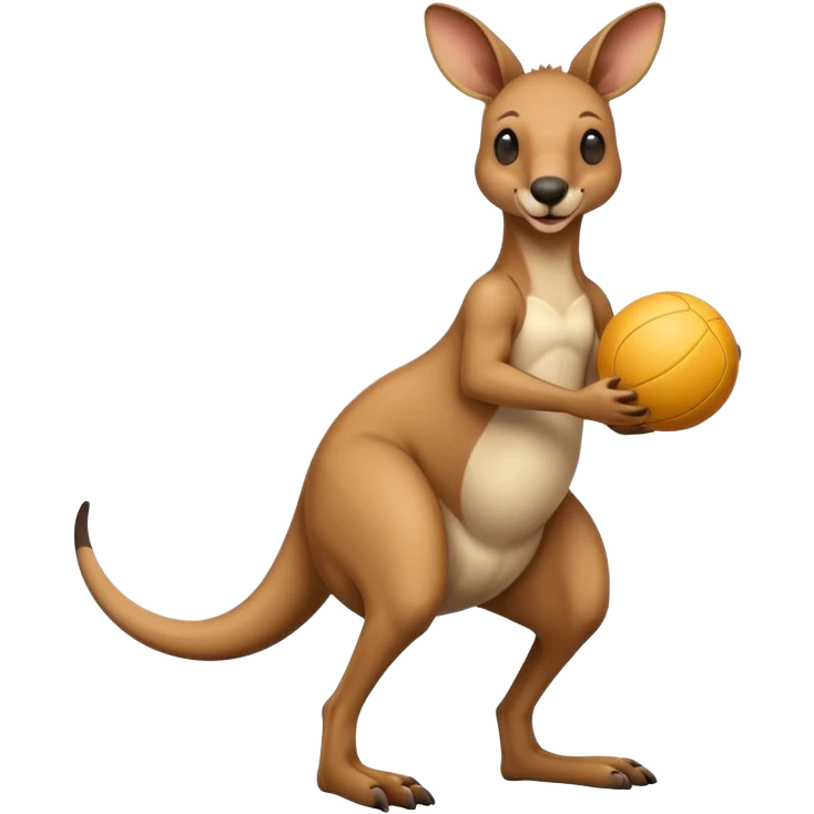 Kangaroo playing his ball emoji