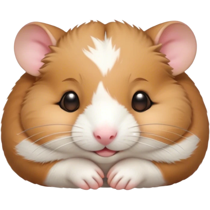 Meme-Worthy Cute Sleeping Brown and White Banded Hamster Portrait Emoji, Head resting peacefully with a contented smile, showcasing a delightfully compact build and a luxuriously soft banded fur of brown and white, eyes shut in a serene nap, Simplified yet hilariously adorable features, highly detailed, glowing with a soft, drowsy light, high shine, relaxed and utterly lovable, stylized with an air of playful laziness, bright and heartwarming, soft glowing outline, capturing the essence of a comically sleepy hamster, so meme-worthy it feels like it could instantly become the next viral sensation of adorable slumber! emoji