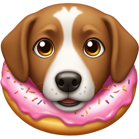 dog with donat emoji