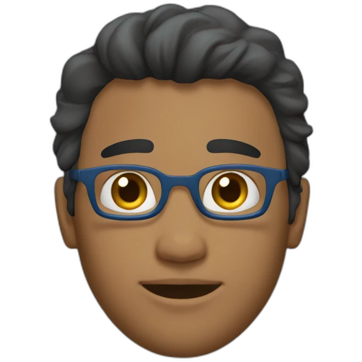 Un jeune homme avec les cheveux couper dégradé bas et teinture bleu étoile. emoji