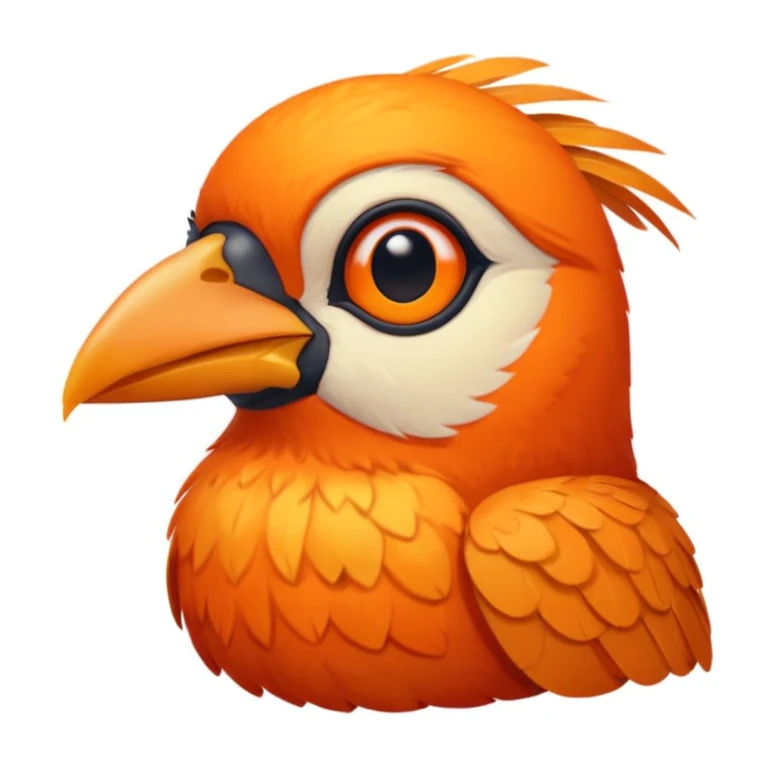 orange face of a bird emoji