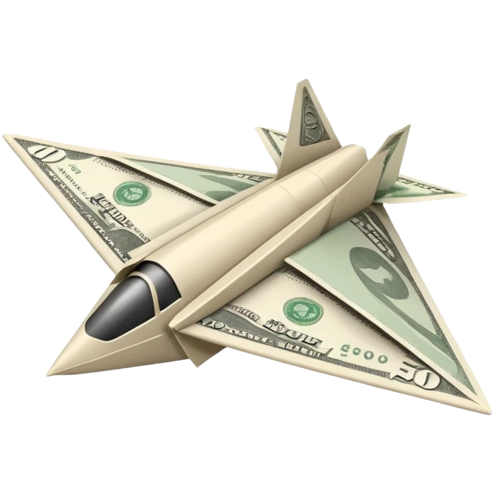 Paper plane made of money emoji