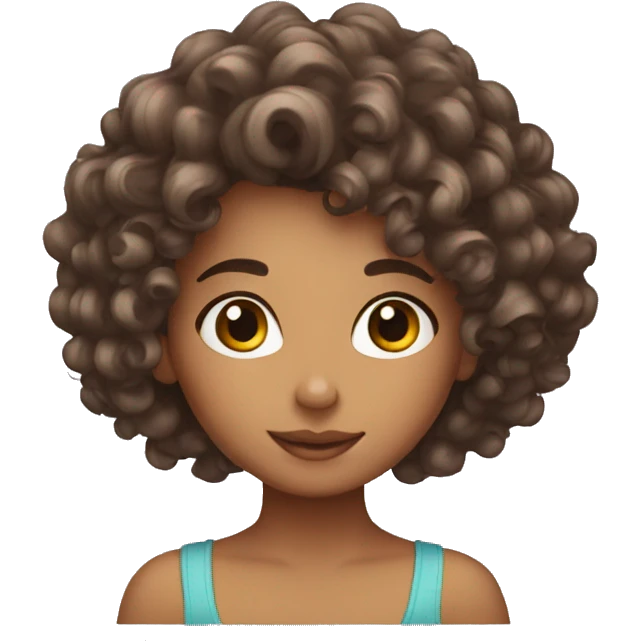 curly girl doing her hair emoji