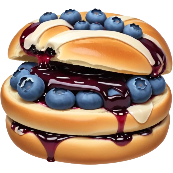 Make an emoji of a blueberry bun (small) that's broken off a bit so you can see the blueberry jam emoji