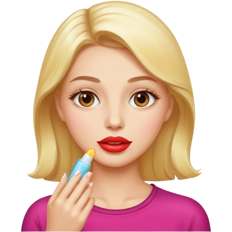 A gorgeous women applying lipbalm  emoji