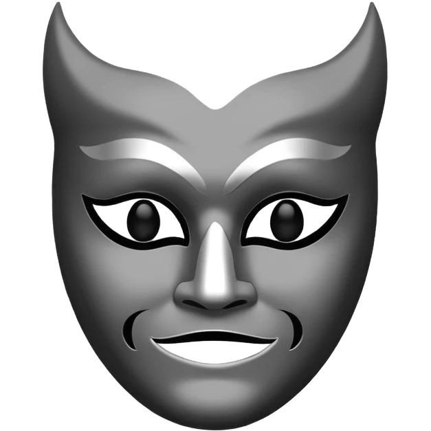 Create this emoji : 🎭 but in White and black and gray emoji