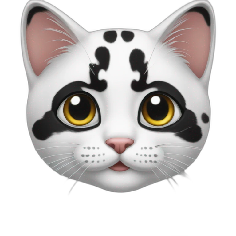 white black spotted cat emoji