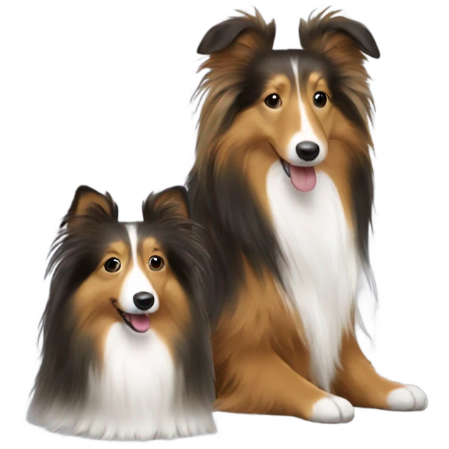 Sheltie and girl emoji