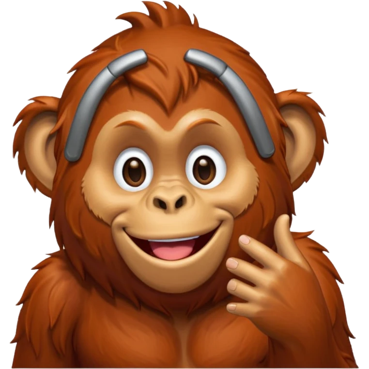 orangutang blowing kiss emoji