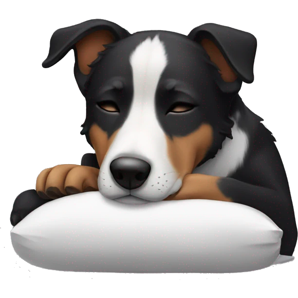 Black dog sleeping  emoji