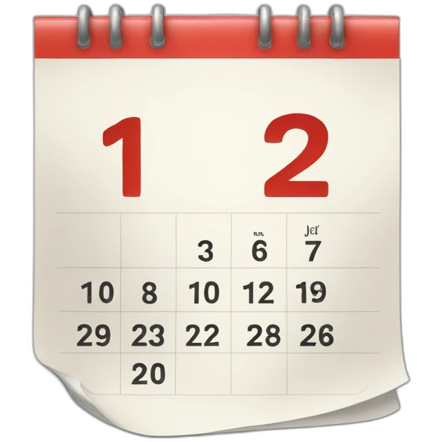 Calendar showing jan 12th emoji