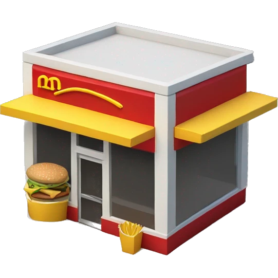 3D model of a small McDonald's restaurant emoji