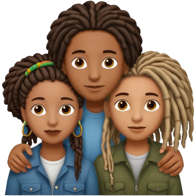 blackgirl with locs hispanic boy couple emoji