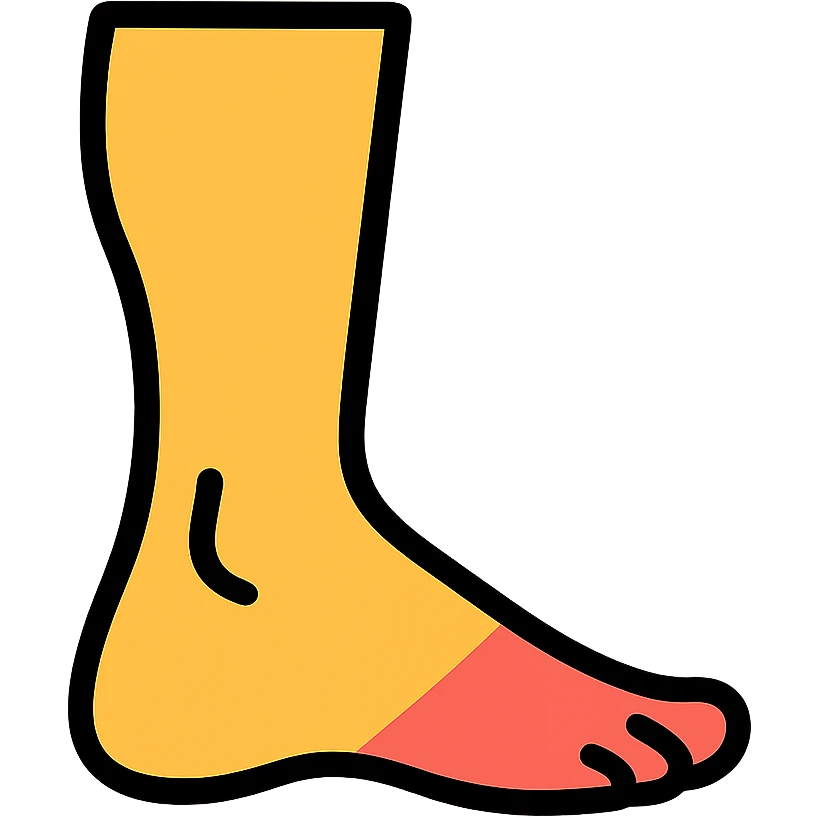 Colorful icon of human leg and foot emoji