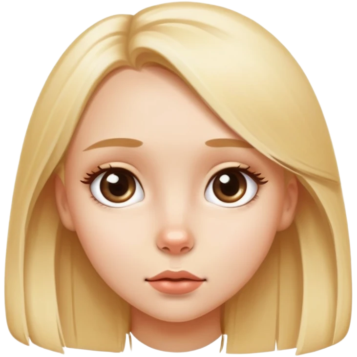 cute blonde girl making puppy dog eyes emoji