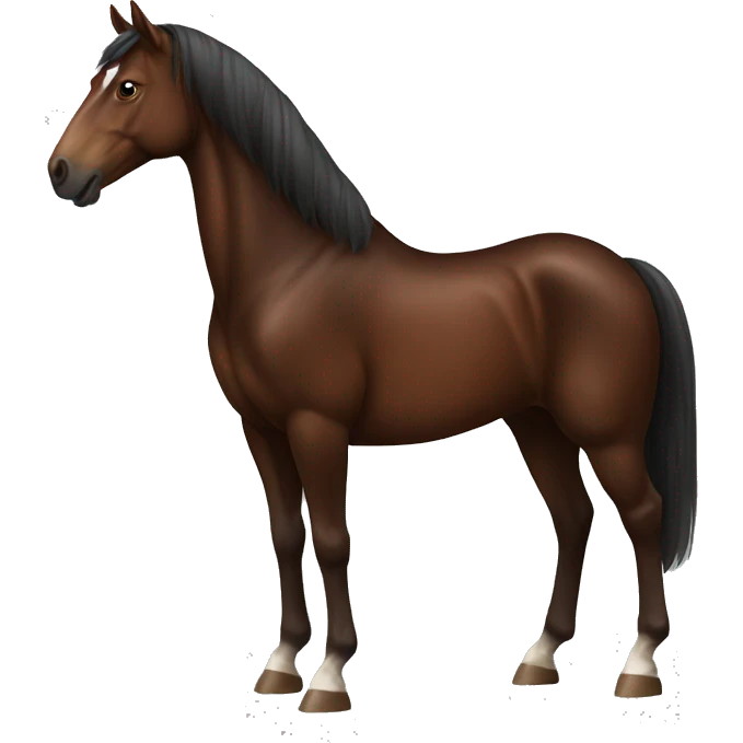 Dark chestnut horse Full Body  emoji
