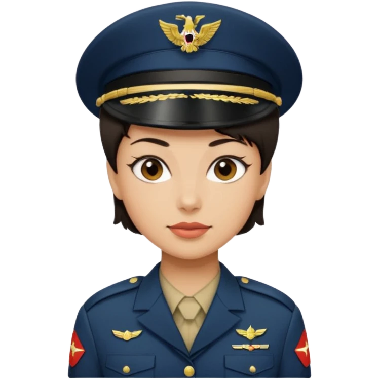 female soldier hair style with out cap emoji