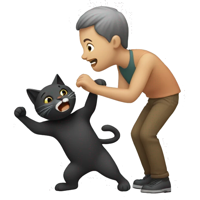 A cat hitting a person’s face emoji
