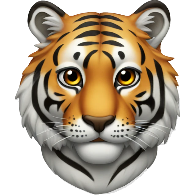 Tiger with glassed emoji