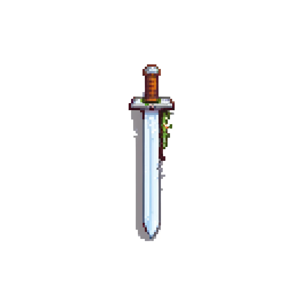 Minecraft style sword, skin tone, pixel art emoji